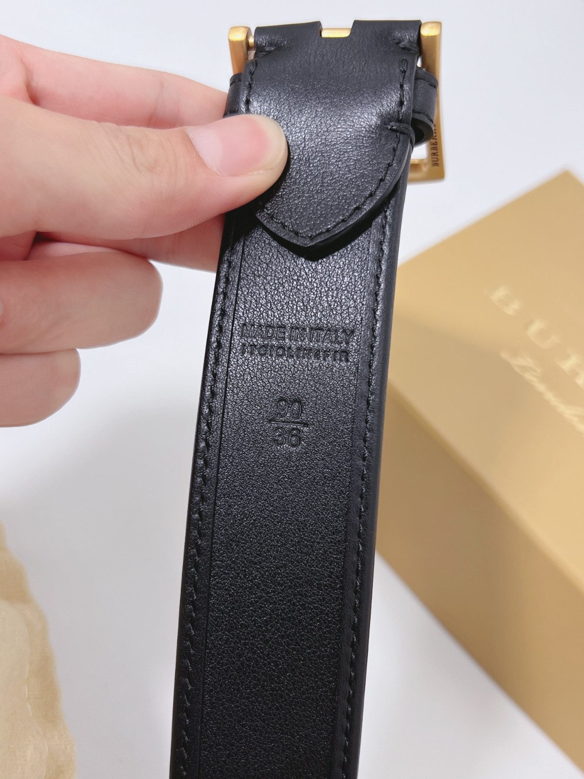 バーバリー ベルト コピー 定番 お洒落 チェック&レザーベルト-3