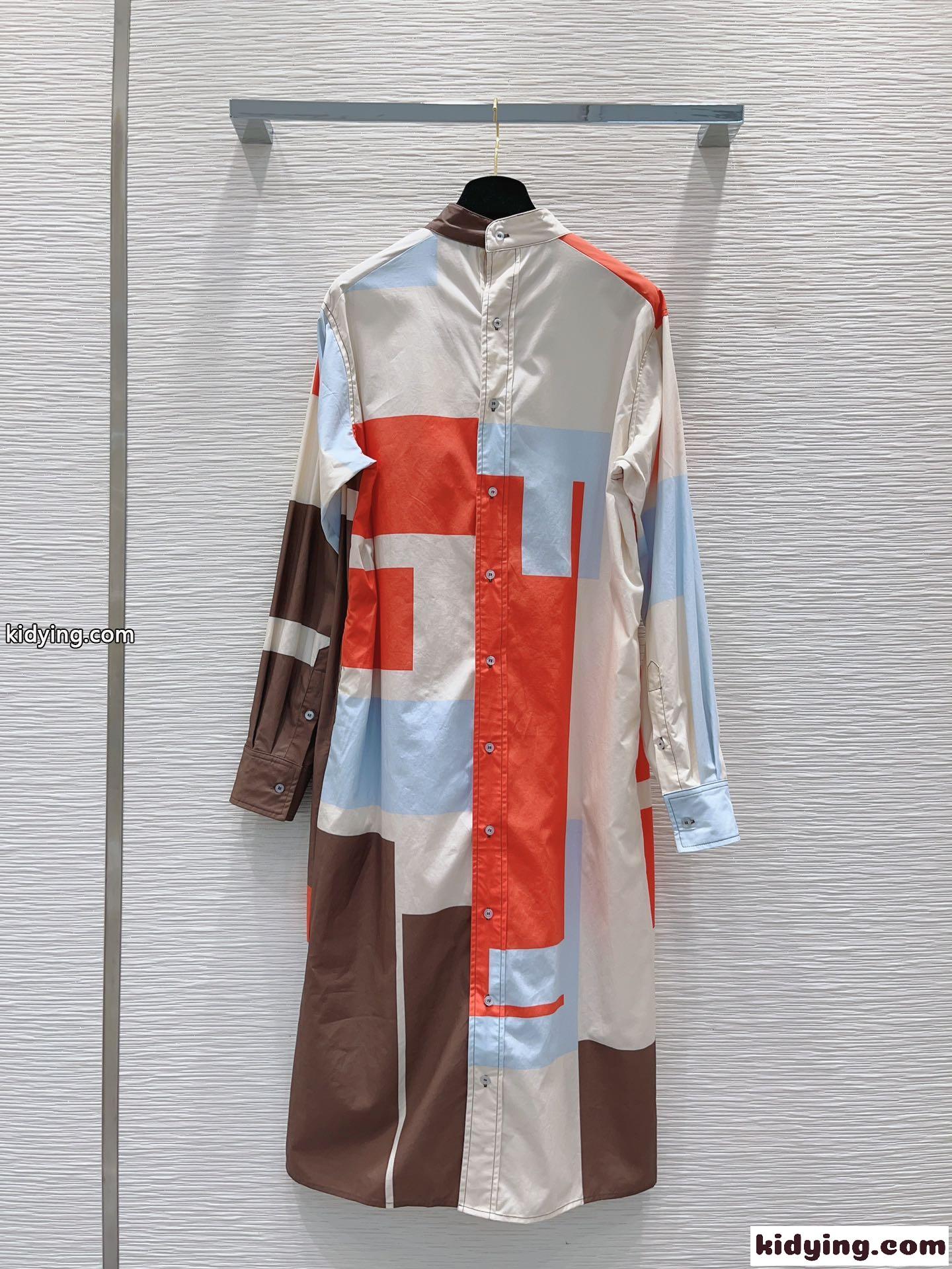 マルチカラープリント シャツドレス フェンディ ワンピース コピー レディース-4