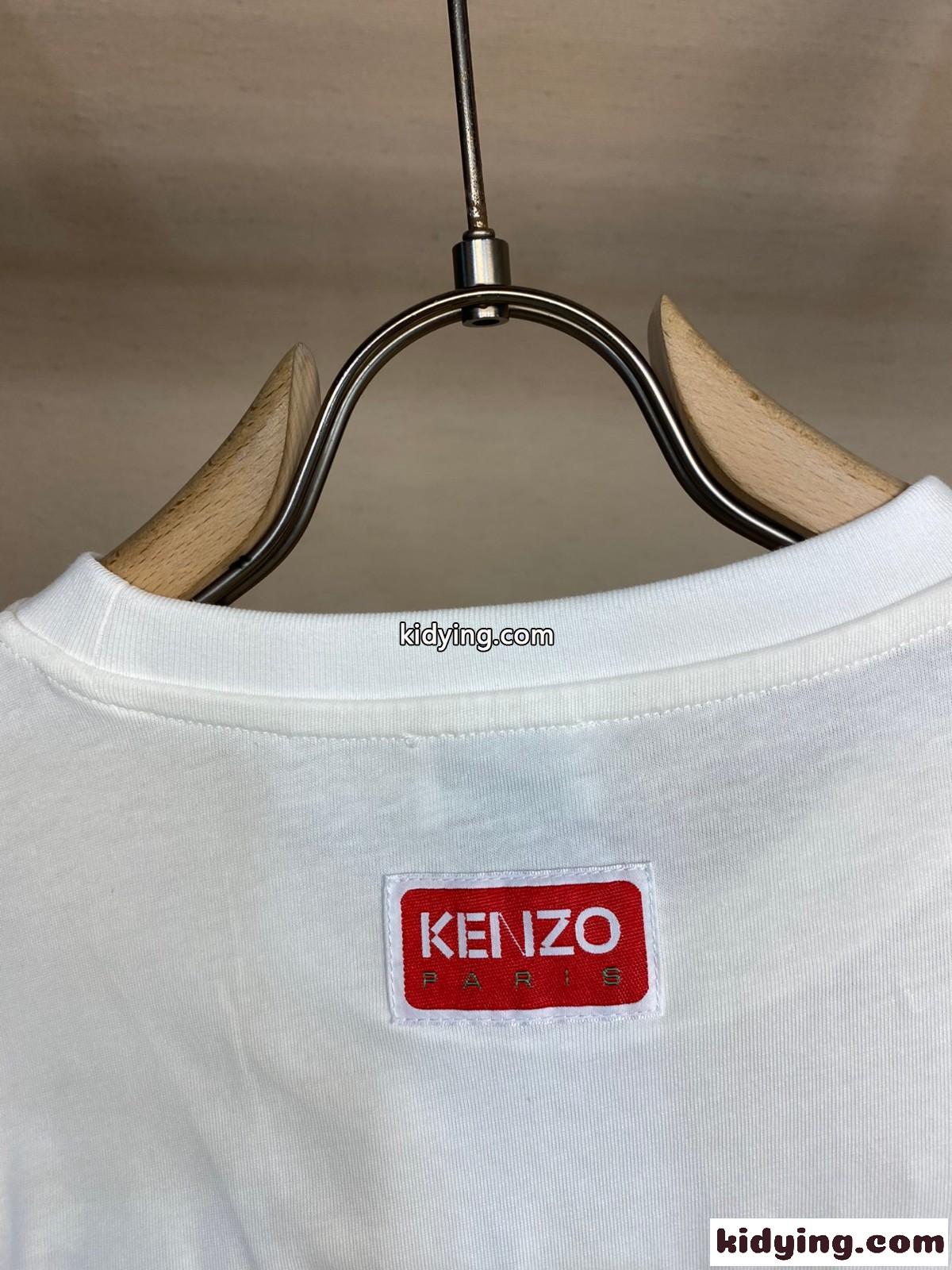 おしゃれ 人気 クルーネック エレファント 半袖Tシャツ メンズ ケンゾー Tシャツ コピー ホワイト-4