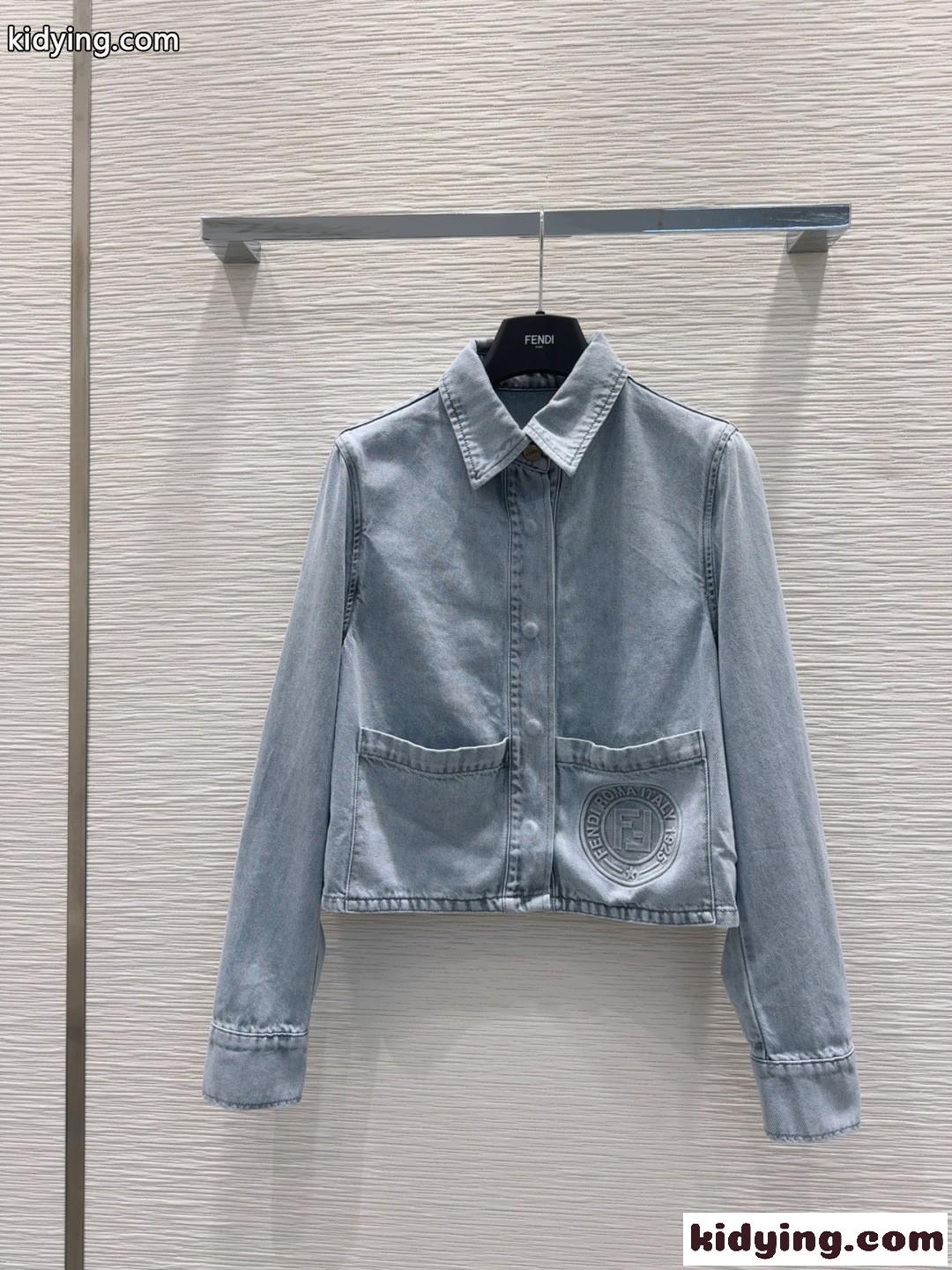 洗練された ショート丈 デニムジャケット フェンディ ジャケット コピー レディース-0