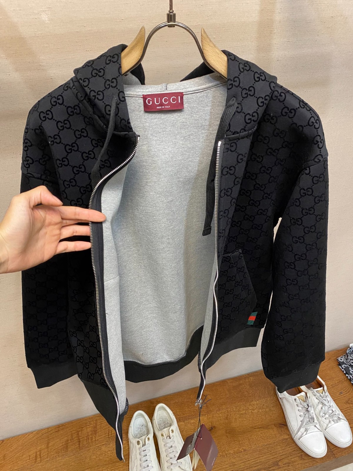 プリント ジャージー ジップ スウェットシャツ グッチ ジャケット コピー-4