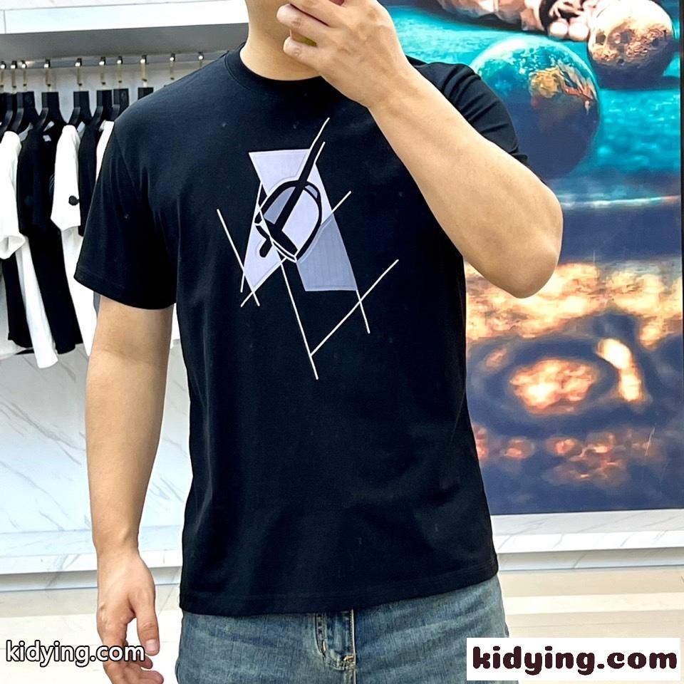 大人気 快適 コ ットン エルメス Tシャツ コピー メンズ 半袖Tシャツ ブラック-1