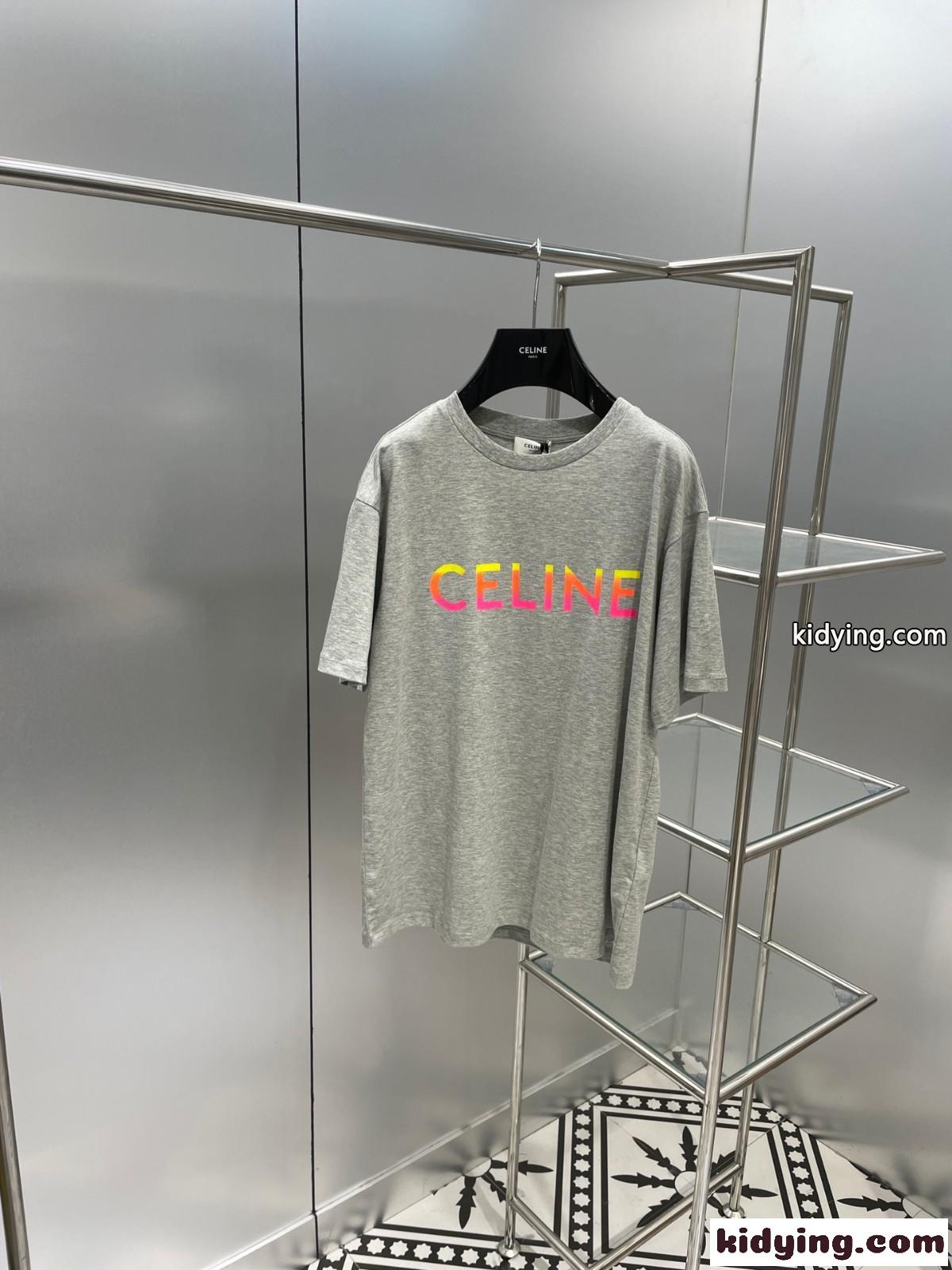 ベーシック 3色あり ロゴプリント クルーネック セリーヌ tシャツ コピー 定番 半袖 トップス-4