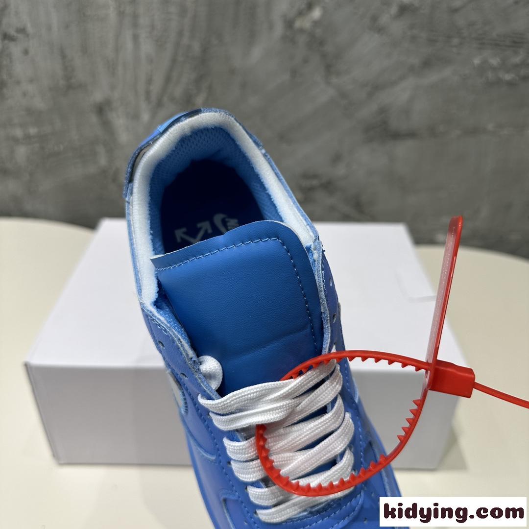 大人気 OFF-WHITE X Air Force 1 オフホワイト スニーカー コピー ブルー-4