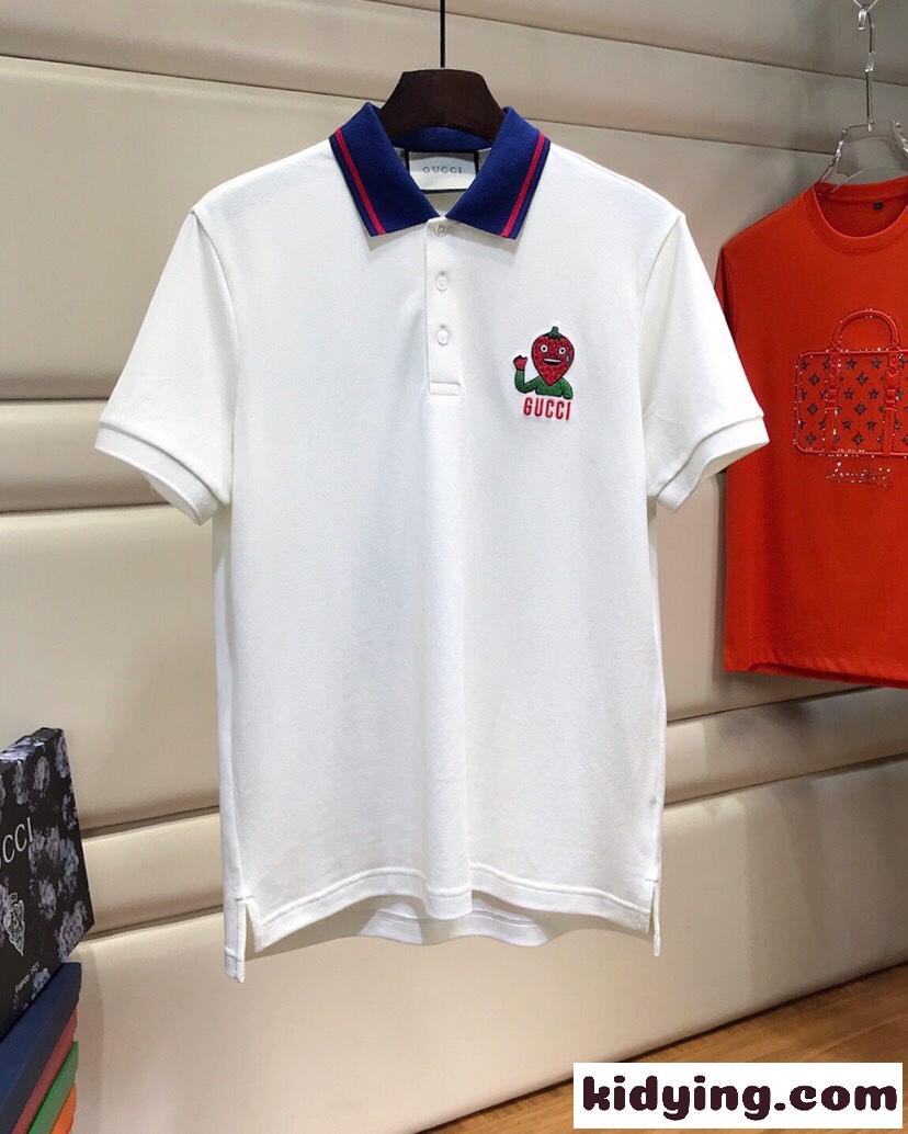 人気 キャット 刺繍入り コットン ポロシャツ グッチ Tシャツ コピー メンズ-0