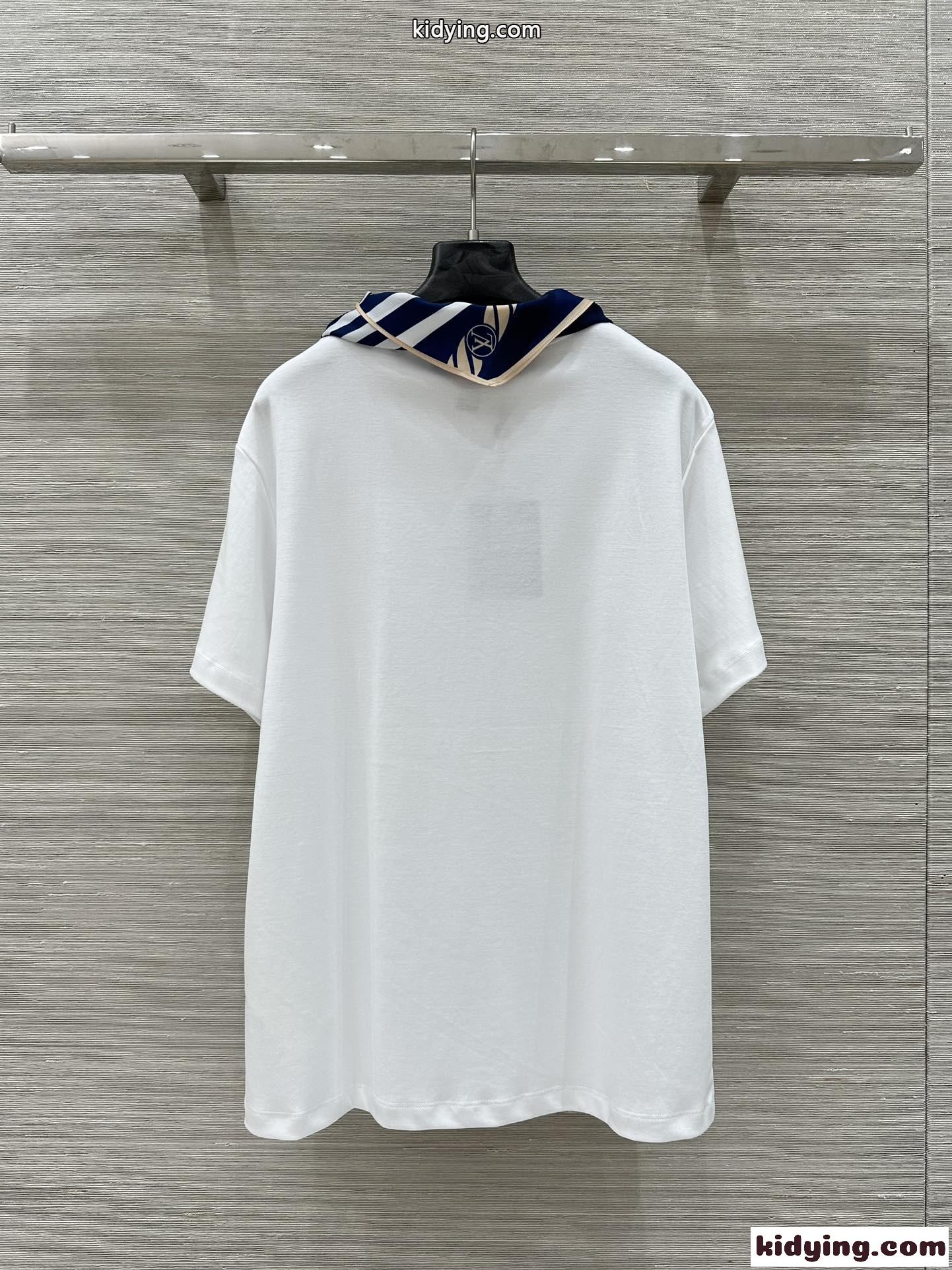 おしゃれ ノーティカル スカーフTシャツ ルイ・ヴィトン Tシャツ コピー ホワイト-4