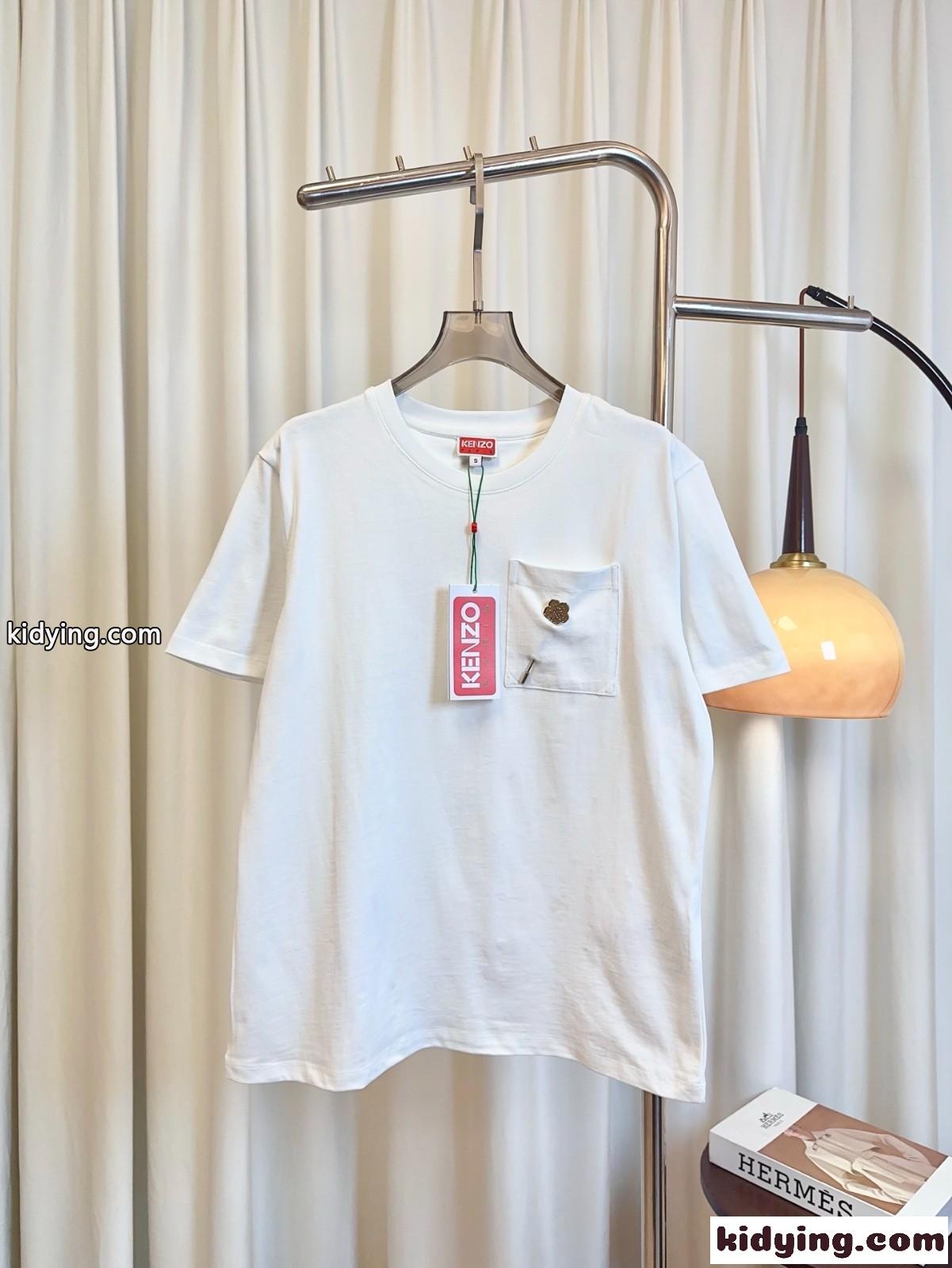 カジュアル ルーズフィット 半袖Tシャツ ケンゾー Tシャツ コピー ホワイト-1