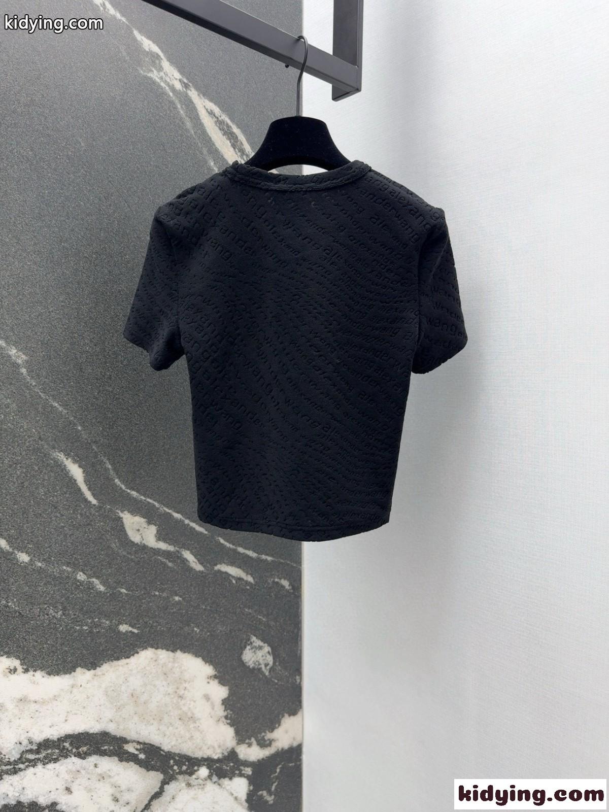 ロゴジャカード ショートスリーブtシャツ アレキサンダーワング Tシャツ コピー ブラック-3