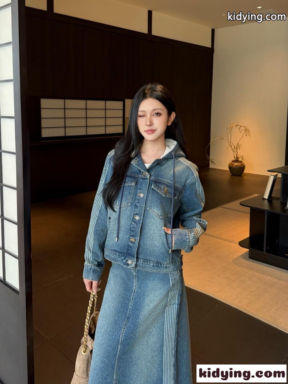 DiorAlps フード付き オーバーサイズ デニムジャケット クリスチャン・ディオール ジャケット コピー ブルー-3