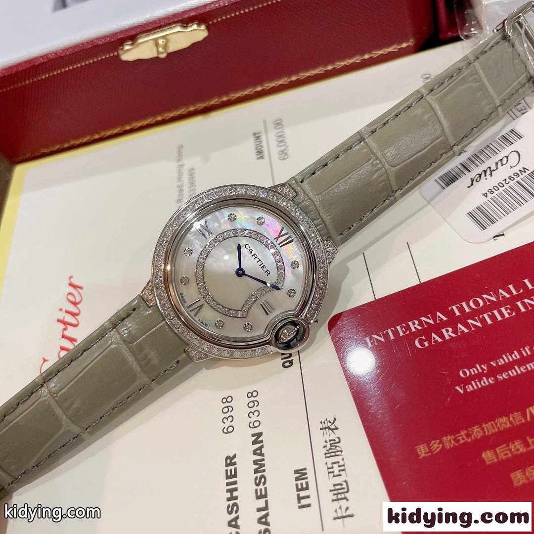 バロン ブルー ウォッチ エレガント きれいめ クォーツ カルティエ 時計 人気 コピー 36mm-1