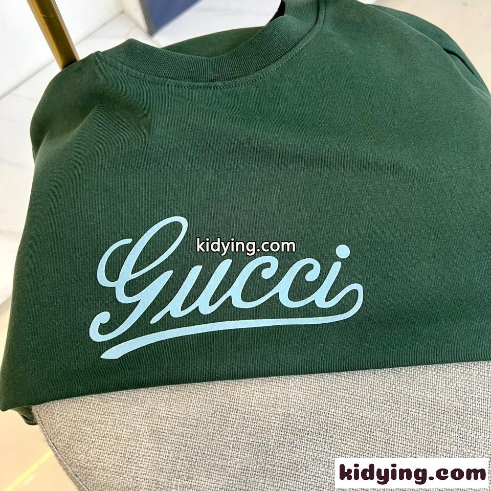 クルーネック 半袖Tシャツ ショートパンツ 上下セット グッチ セットアップ 偽物 グリーン-2
