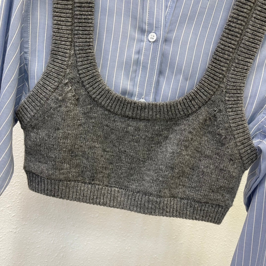 人気 おしゃれ ウール ニット タンクベスト シャツ レイヤー アレキサンダーワング シャツ コピー-2