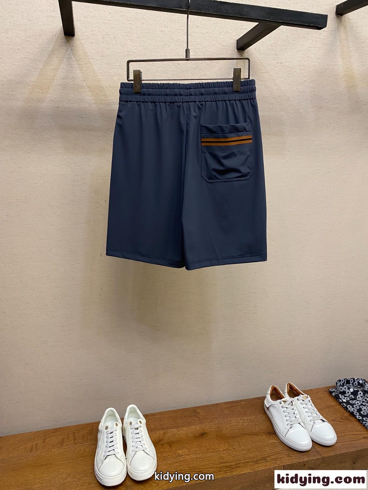 カジュアル ロゴ ショートパンツ エルメネジルド・ゼニア パンツ 偽物 ダークブルー-2