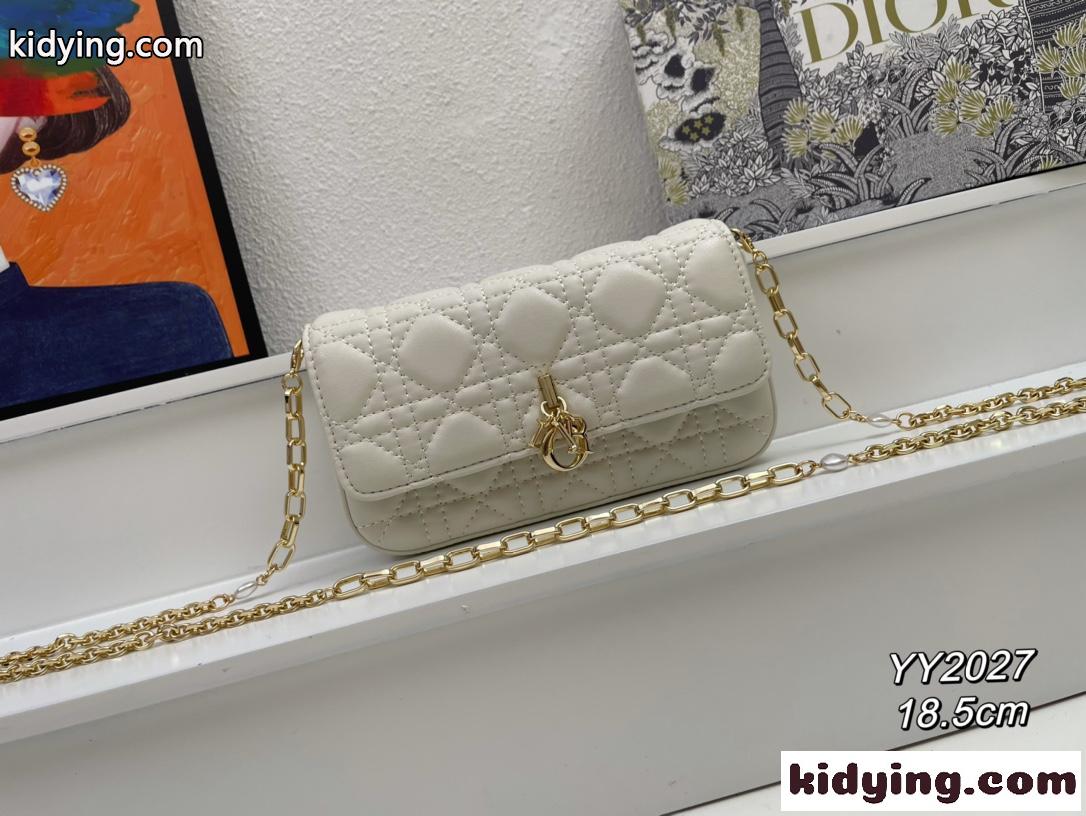 LADY DIOR フォンポーチ クリスチャン・ディオール バッグ コピー レディース チェーンバッグ ホワイト-1