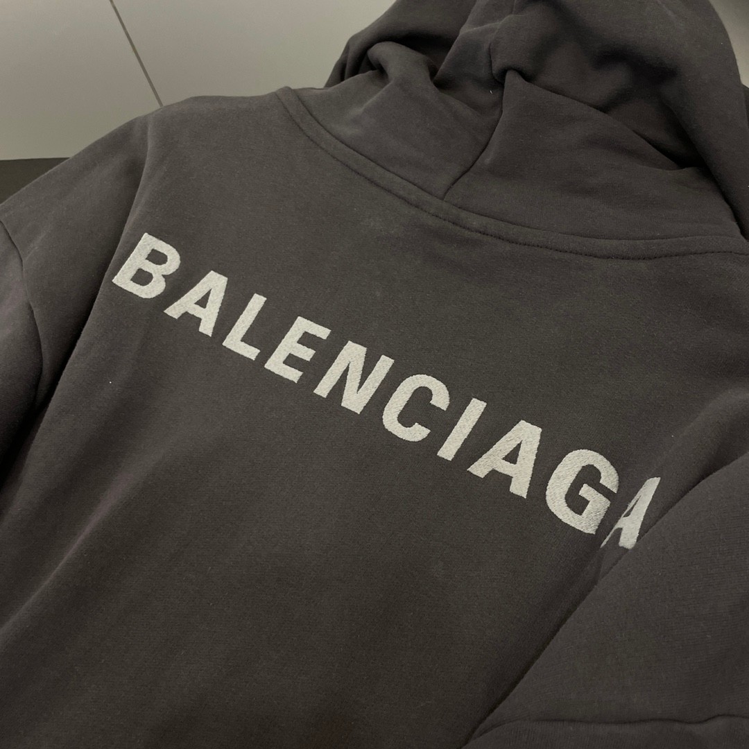 人気 バレンシアガ BALENCIAGA BACK HOODIE ミディアムフィット コピー ブラック-3