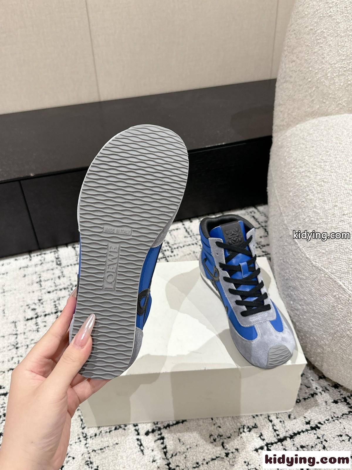大人気新作～Flow Runner2.0 ハイトップスニーカー ロエベ スニーカー コピー ブルー-3