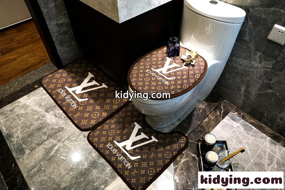 ルイヴィトン トイレマットセット コピー モノグラム 心地良いです 滑るのを防ぎます 静かな音 浴室 人気-1