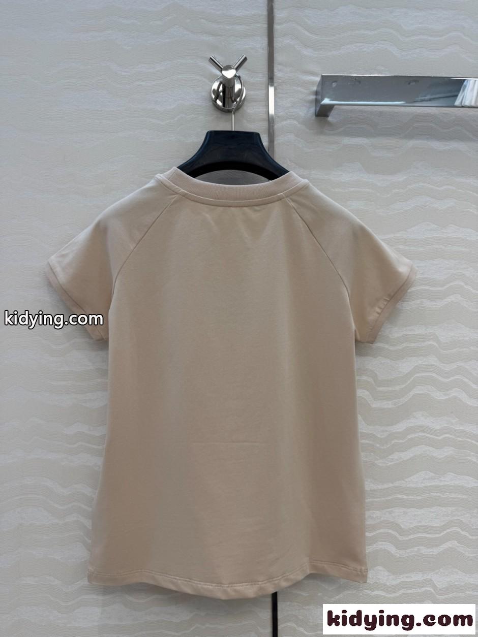 アナグラム クルーネック 半袖Tシャツ ロエベ Tシャツ 偽物 ベージュ-3