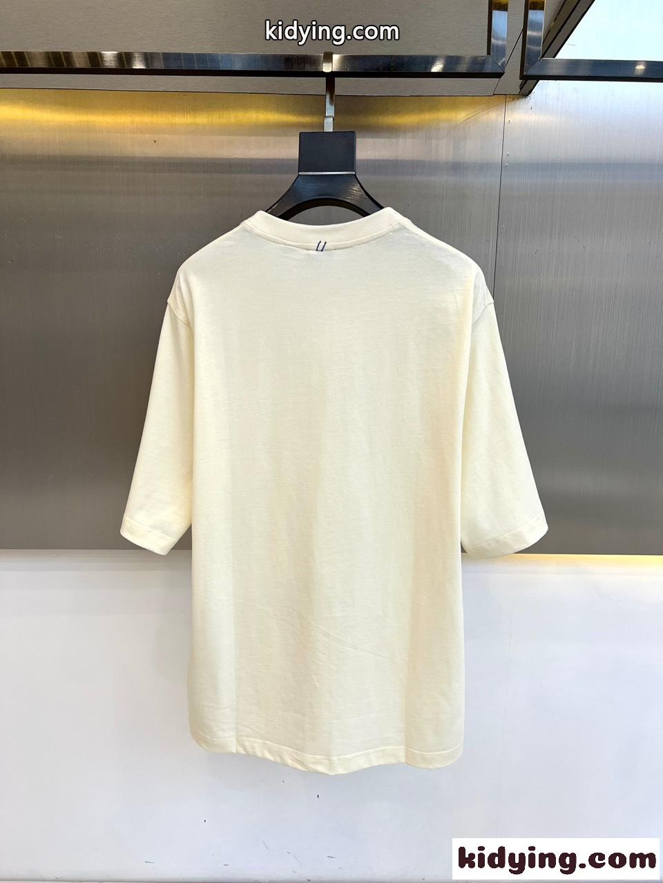 シンプル カジュアル コットンTシャツ バーバリー 半袖Tシャツ コピー ベージュ-4