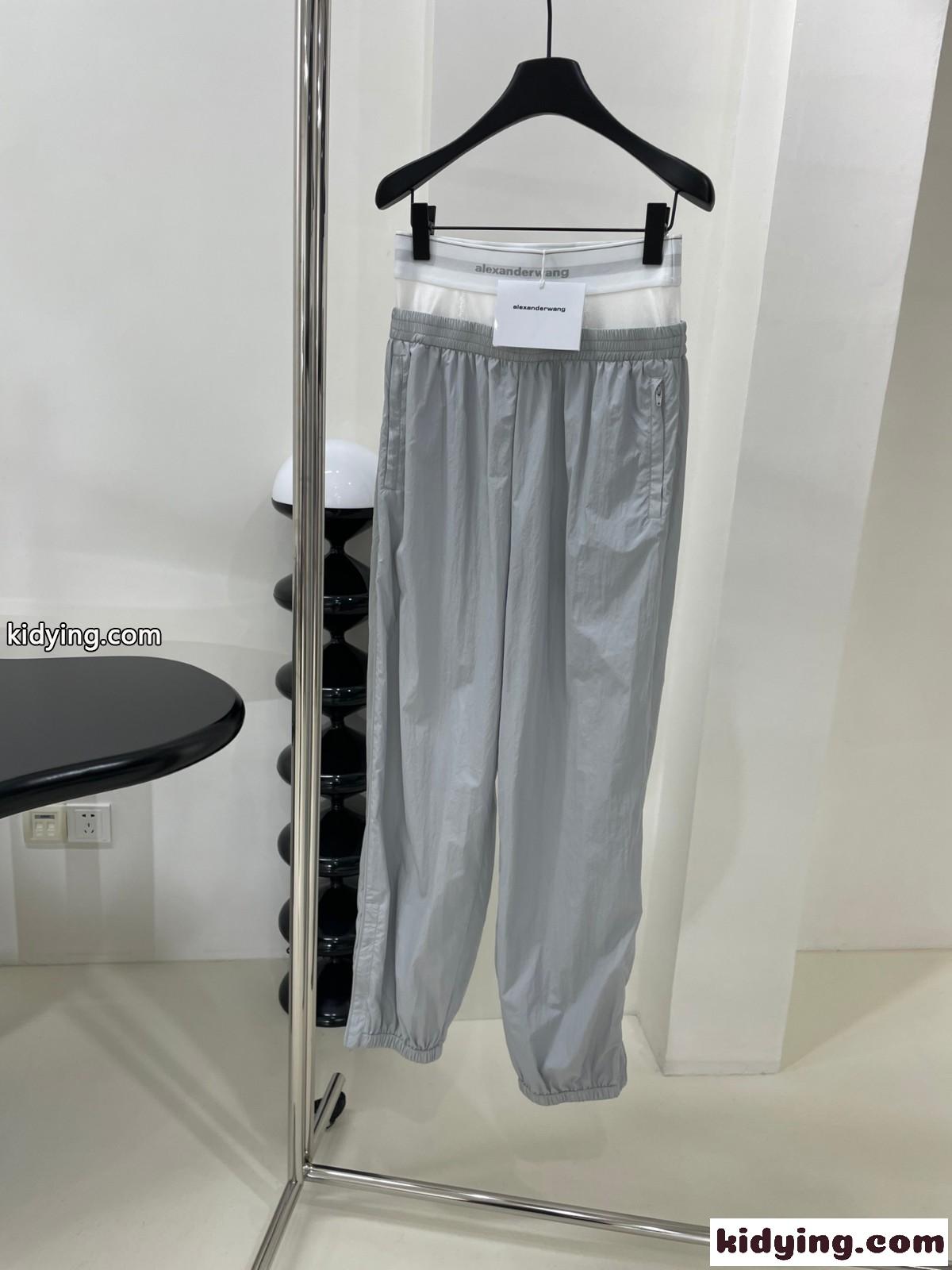 アレキサンダーワング プレスタイル ロゴ入りアンダーウェア ウエストバンド付き トラックパンツ コピー-0