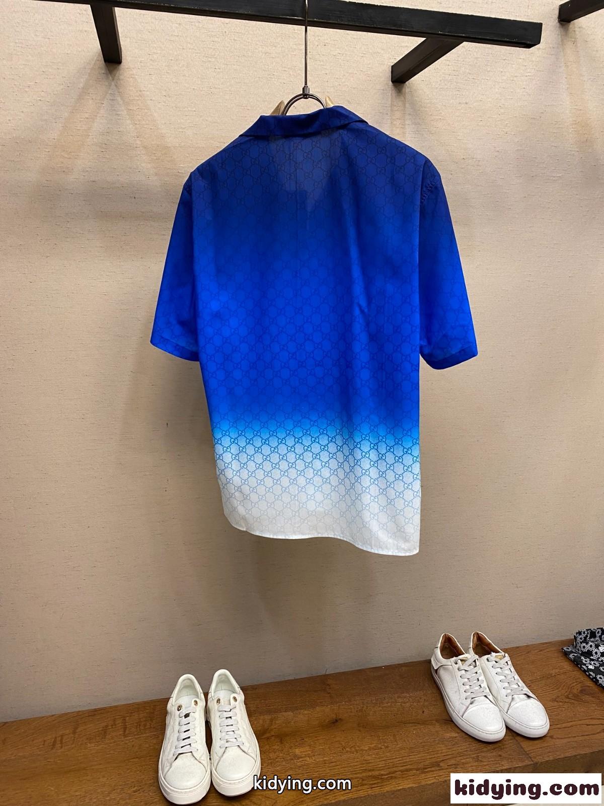 プリント コットンポプリン ボウリングシャツ グッチ シャツ コピー 半袖トップス-1