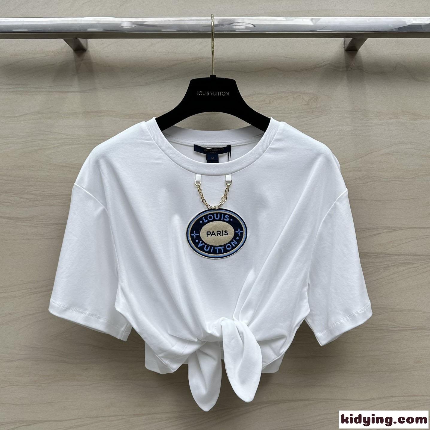 LVパッチセルフタイTシャツ ルイ・ヴィトン 半袖Tシャツ コピー レディース-1