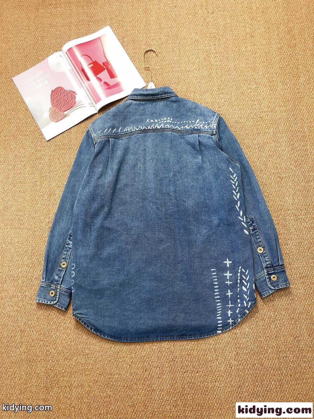 おしゃれ ゆったり カジュアル 水洗い デニム ロエベ シャツ コピー 長袖 レディース アウター トップス-0