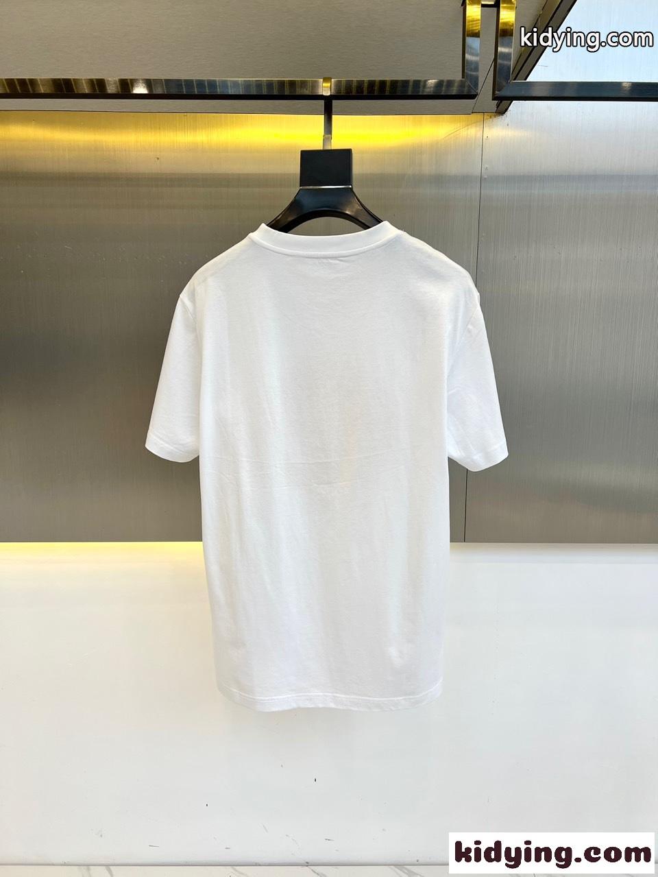 目を引く 刺繍入り 半袖Tシャツ ヴェルサーチェ Tシャツ 偽物 コットン ホワイト-4