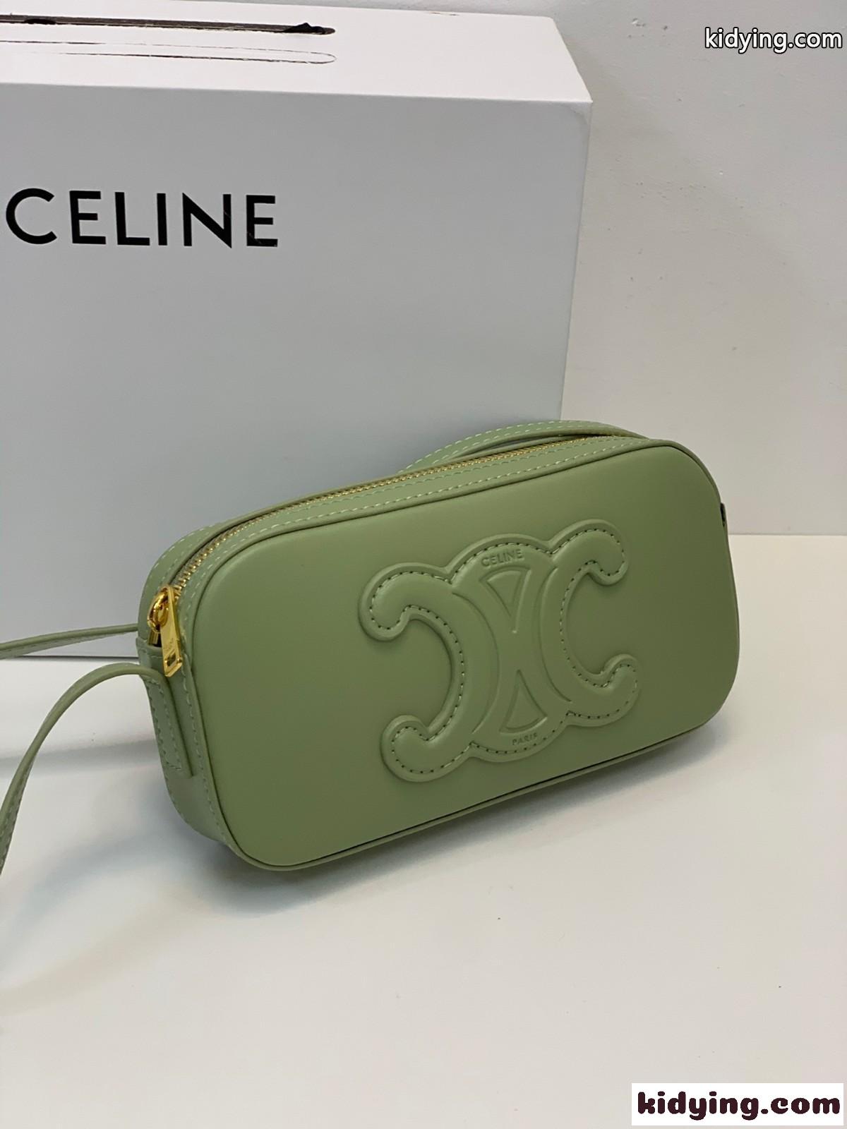 爽やか レディース レザー ショルダーバッグ レトロ 上品 セリーヌ バッグ 人気 コピー 可愛い グリーン-0