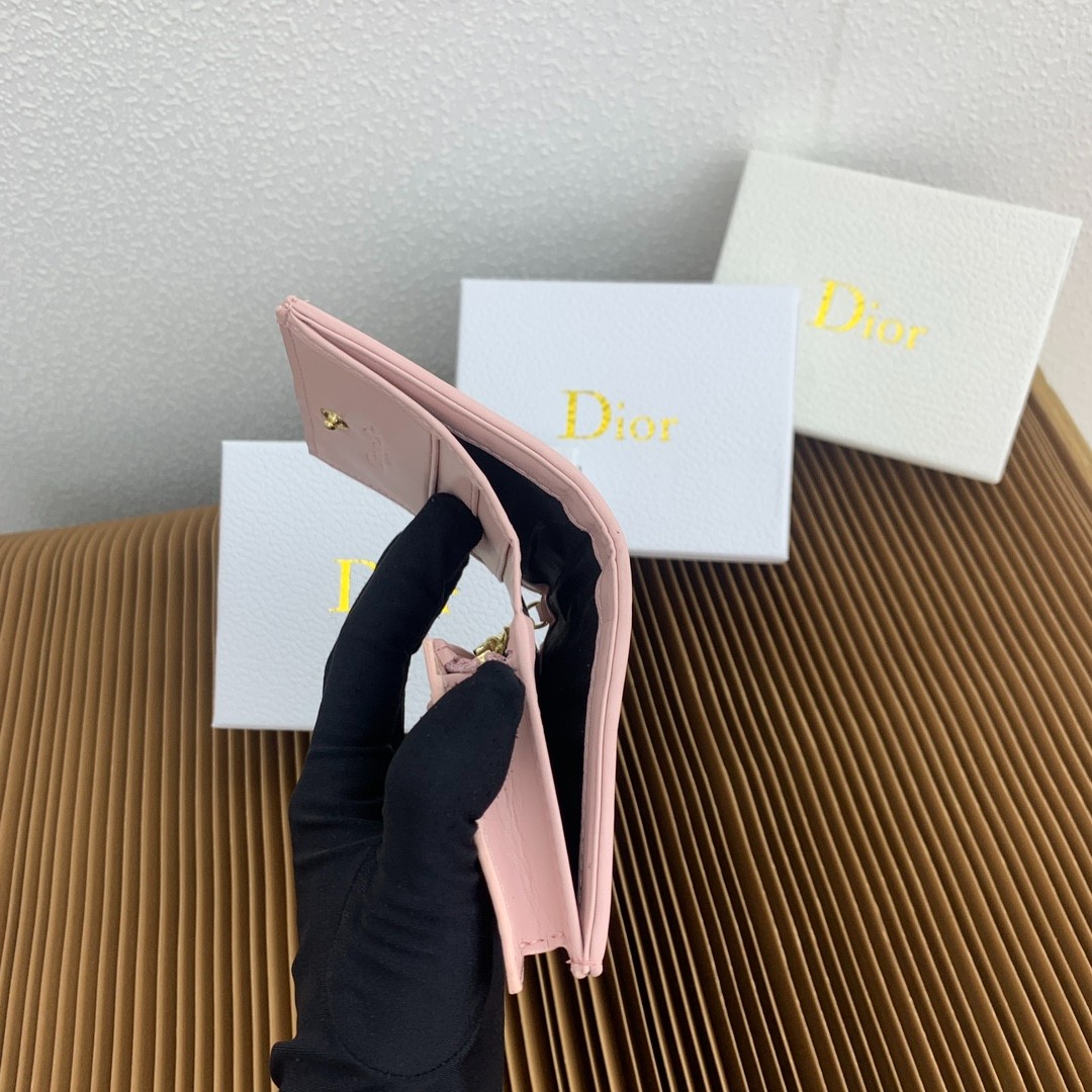レディ ディオール 2つ折り財布 ウォレット クリスチャン・ディオール 財布 スーパーコピー ピンク-3