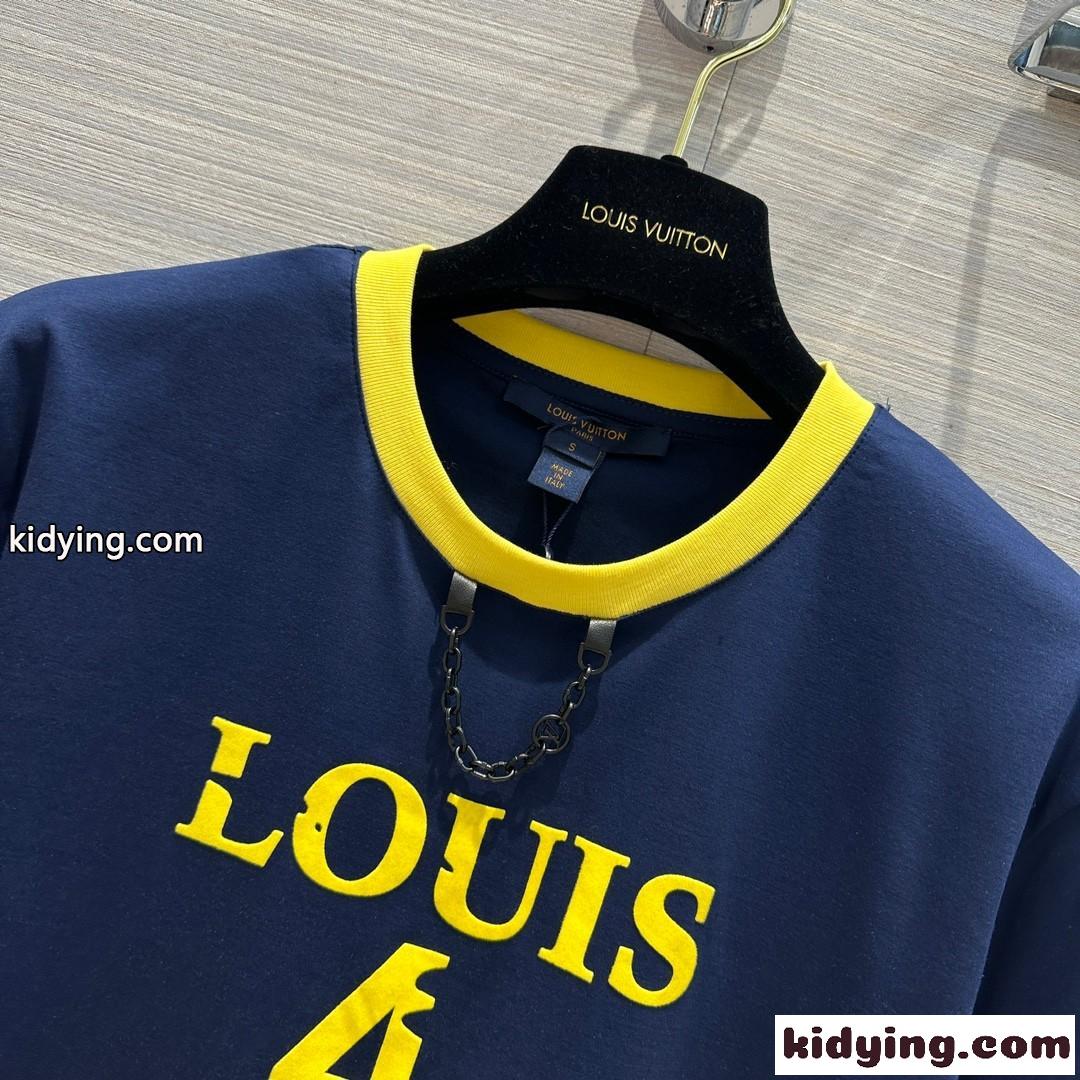 ルイ・ヴィトン Tシャツ コピー コットン 新作！Louis 4 Vuitton 半袖Tシャツ-0
