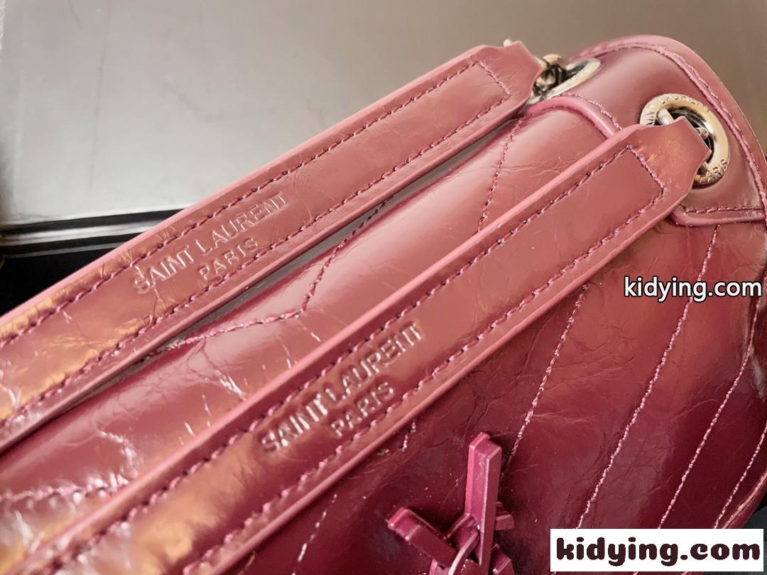 SAINT LAURENT☆人気 ニキ スモール チェーンバッグ イヴ・サンローラン バッグ コピー ワイン-0