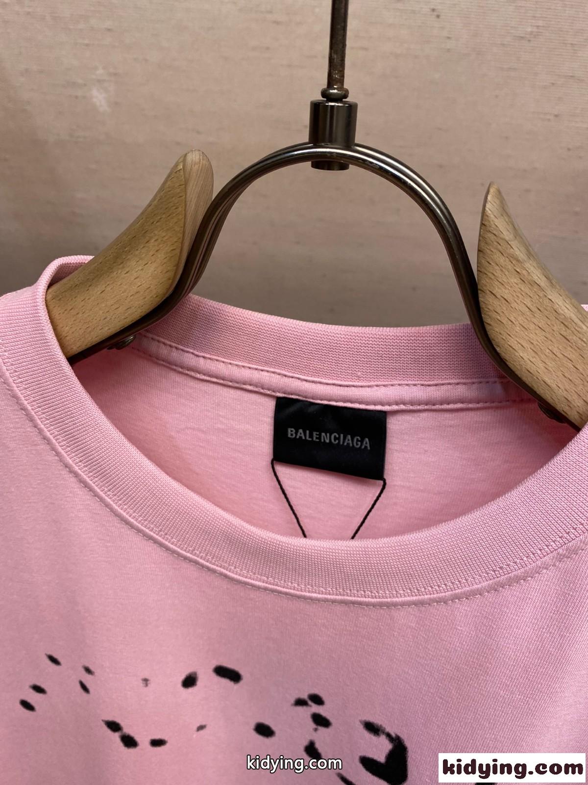 ユニセックス おしゃれ 人気 プリント クルーネック バレンシアガ Tシャツ コピー-1