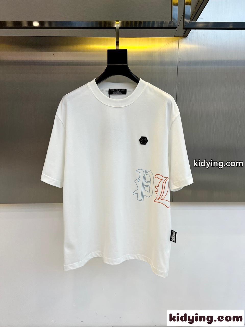 カジュアル ゆったり フィリッププレイン 半袖Tシャツ コピー クルーネック ホワイト-0