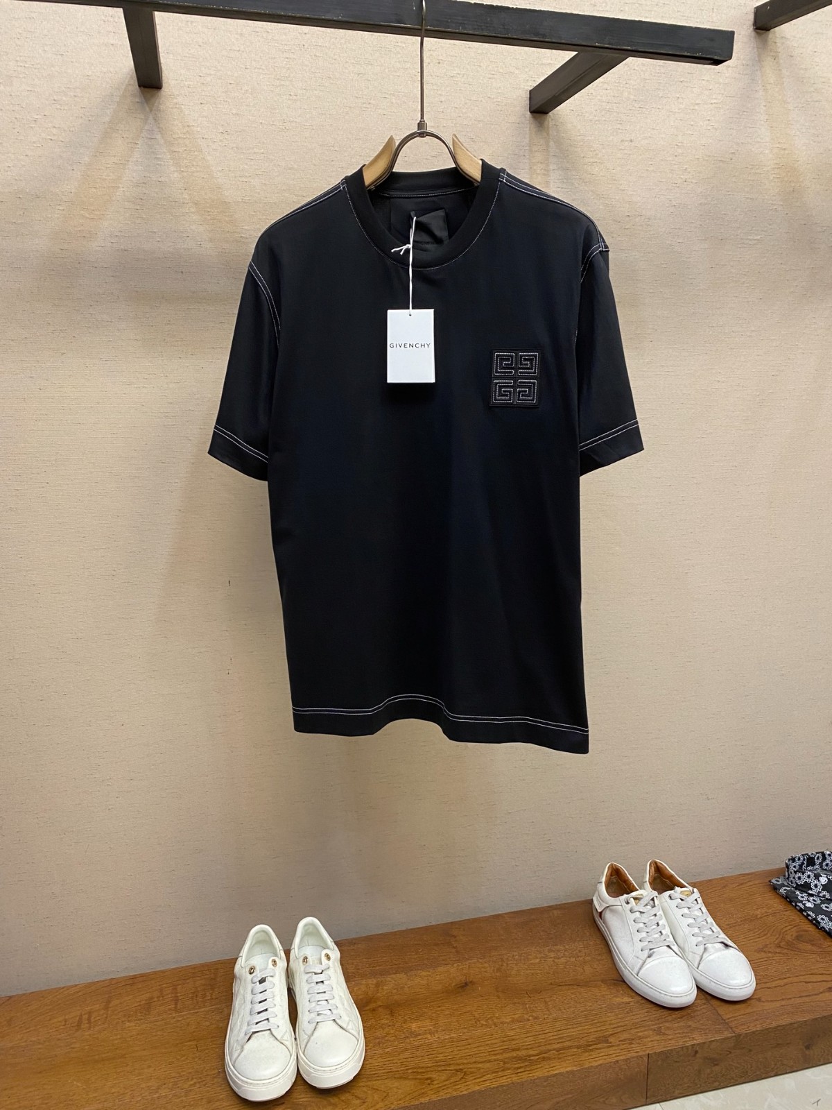 カジュアル コットン クルーネック 半袖Tシャツ ジバンシィ Tシャツ コピー-2