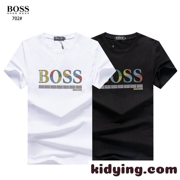 定番 クルーネック 人気 半袖 トップス ヒューゴ・ボス tシャツ コピー 着心地いい 春夏 合わせやすい ホワイト ブラック-2