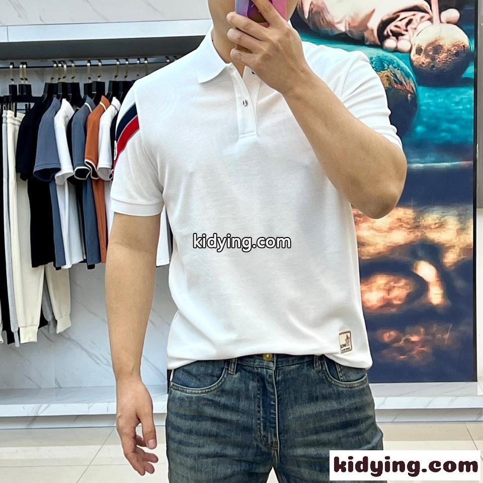 洗練された カジュアル ポロシャツモンクレール 半袖Tシャツ コピー コットンピケ ホワイト-1