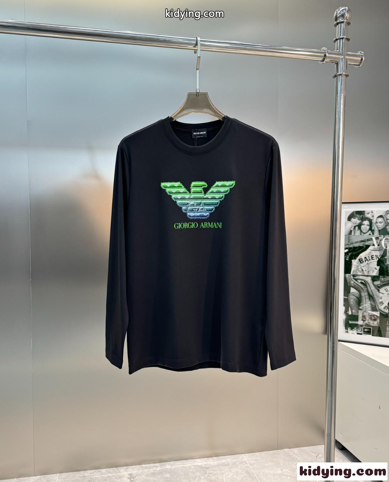 カジュアル 定番 ロゴ 長袖Tシャツ アルマーニ Tシャツ コピー メンズ-3