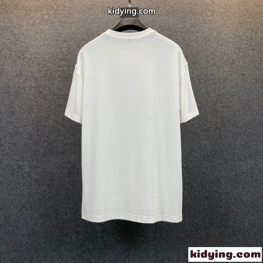 シンプル ジャガード ロゴ 上品 クルーネック クロムハーツ tシャツ コピー 半袖 着心地抜群 カジュアル-4