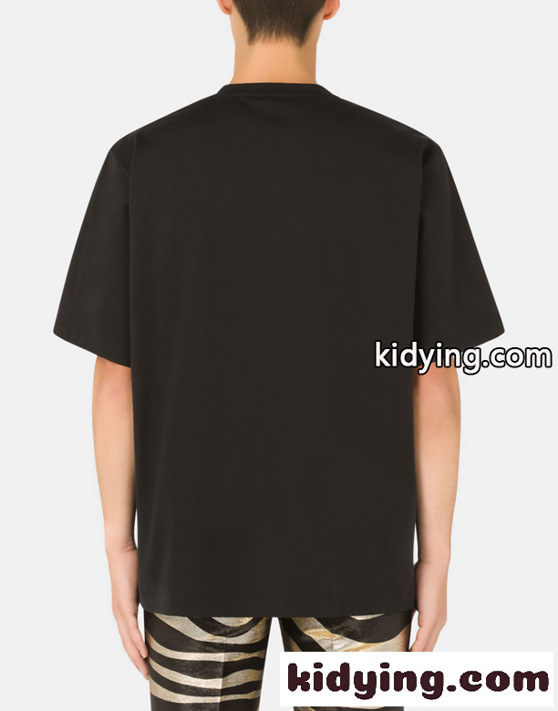 お洒落 かっこいい ラウンドネック メタルロゴ ドルチェ&ガッバーナ Tシャツ コピー メンズ 半袖-4
