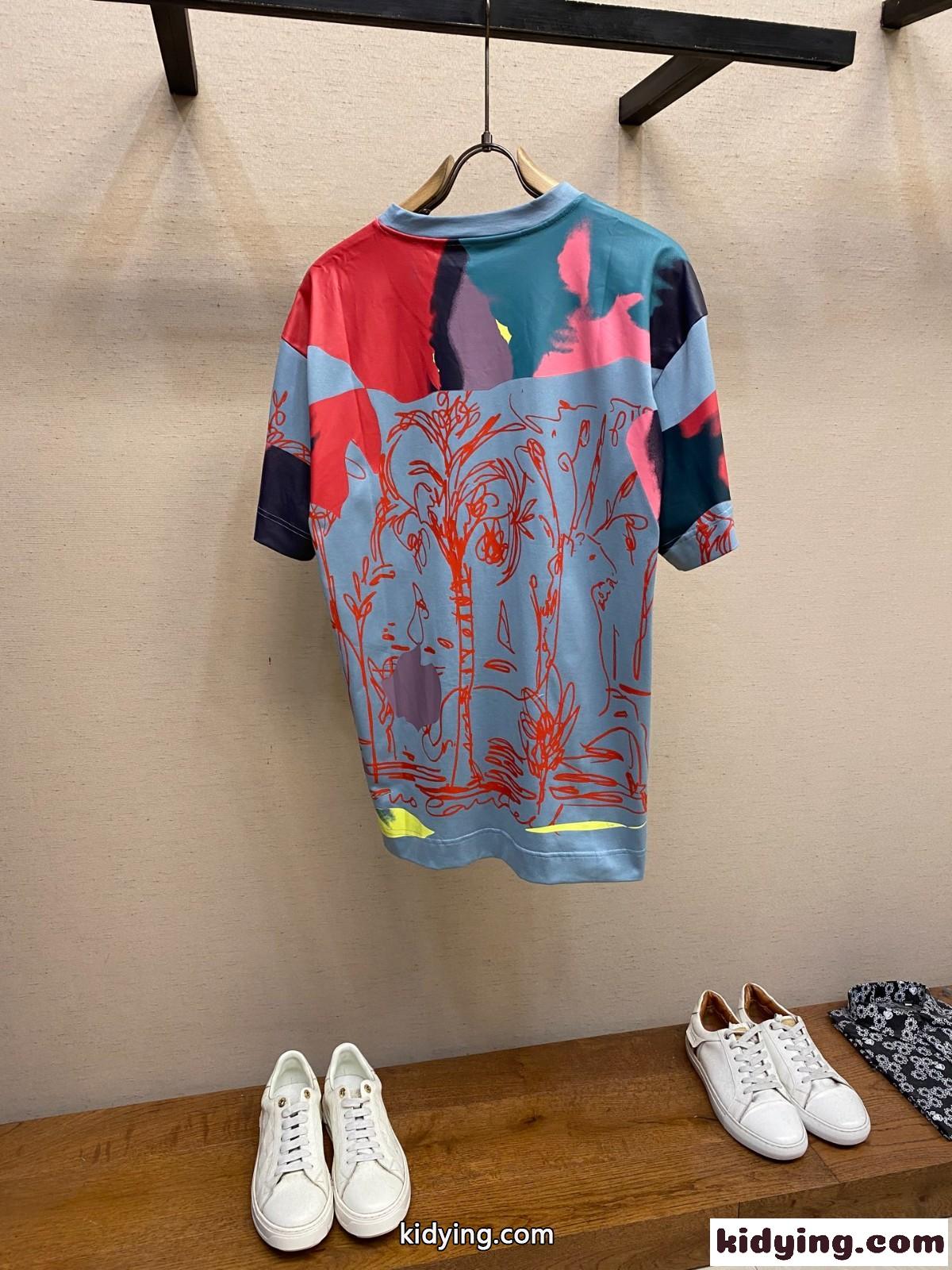 マルチカラープリント 半袖シャツ ジバンシィ Tシャツ 偽物 クルーネック-2