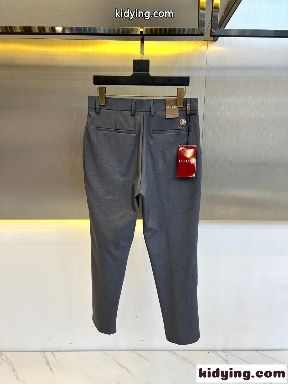 洗練された カジュアル スラックス グッチ パンツ 偽物 ビジネス グレー-1