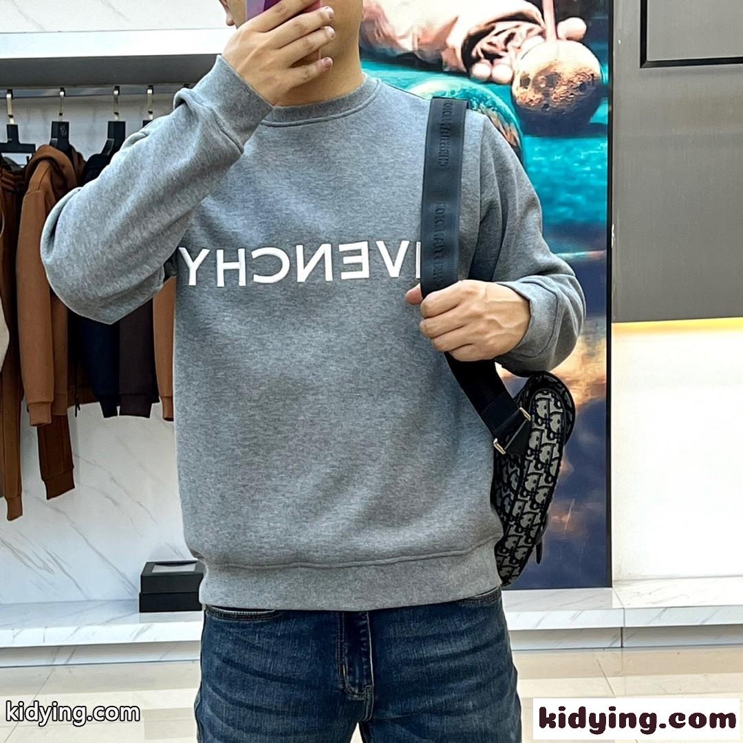 ジバンシィ Tシャツ コピー 秋冬 裏起毛 ロゴ スウェットシャツ 合わせやすい グレー-0