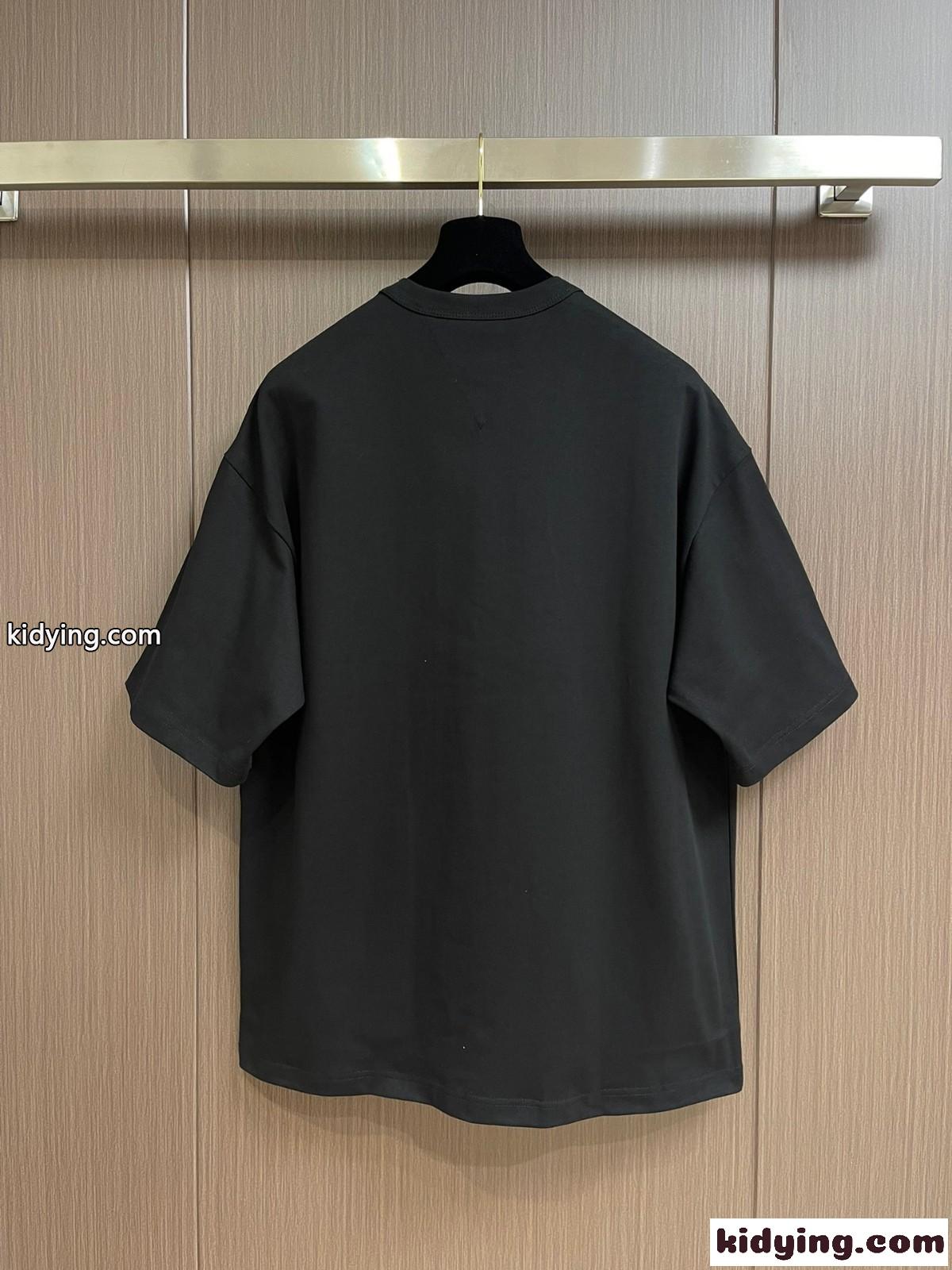 シンプル おしゃれ クルーネック ボッテガ・ヴェネタ Tシャツ コピー 半袖 トップス ブラック-0
