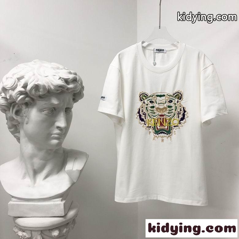 人気 カジュアル タイガー 刺繍 ケンゾー tシャツ コピー クールネック 3色あり ゆったり 半袖 トップス 合わせやすい-2