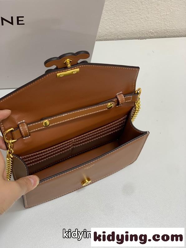 トリオンフ カーフスキン チェーンウォレット セリーヌ バッグ コピー ショルダーバッグ-2