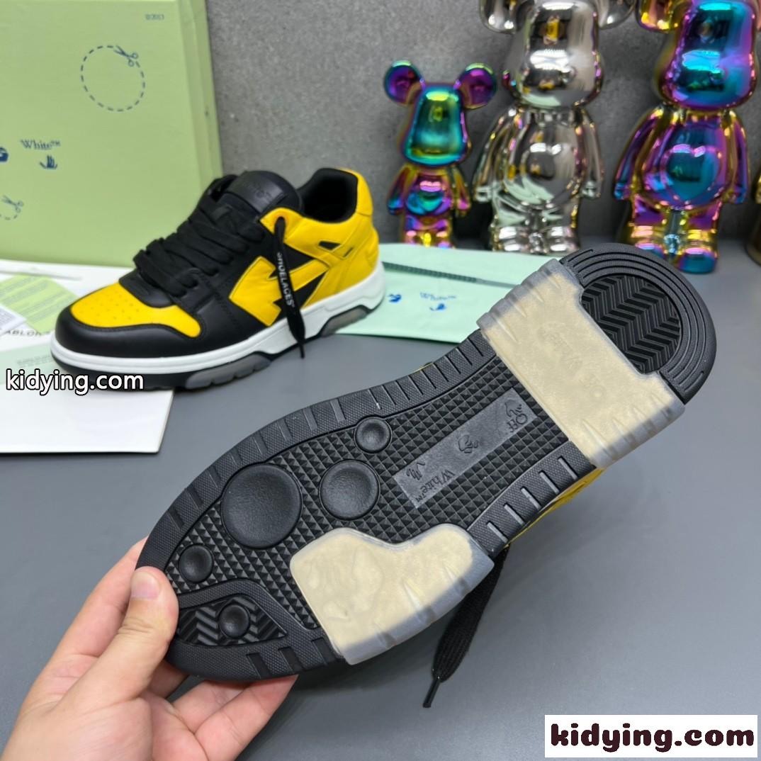 人気 オフホワイト スニーカー コピー 配色 レザー ローカットスニーカー-3