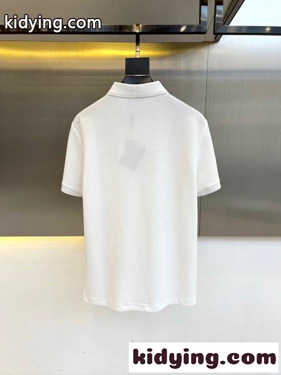 定番 コットンピケ ポロシャツ プラダ Tシャツ 偽物 半袖 トップス ホワイト-3