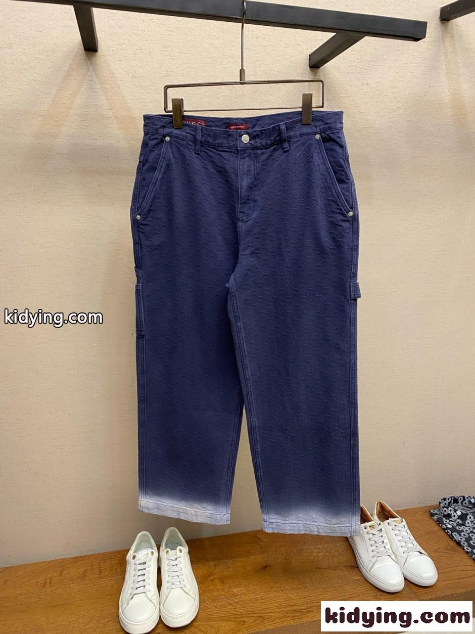 GGエンボス グラデーション デニムパンツ グッチ ジーンズ コピー メンズ-1