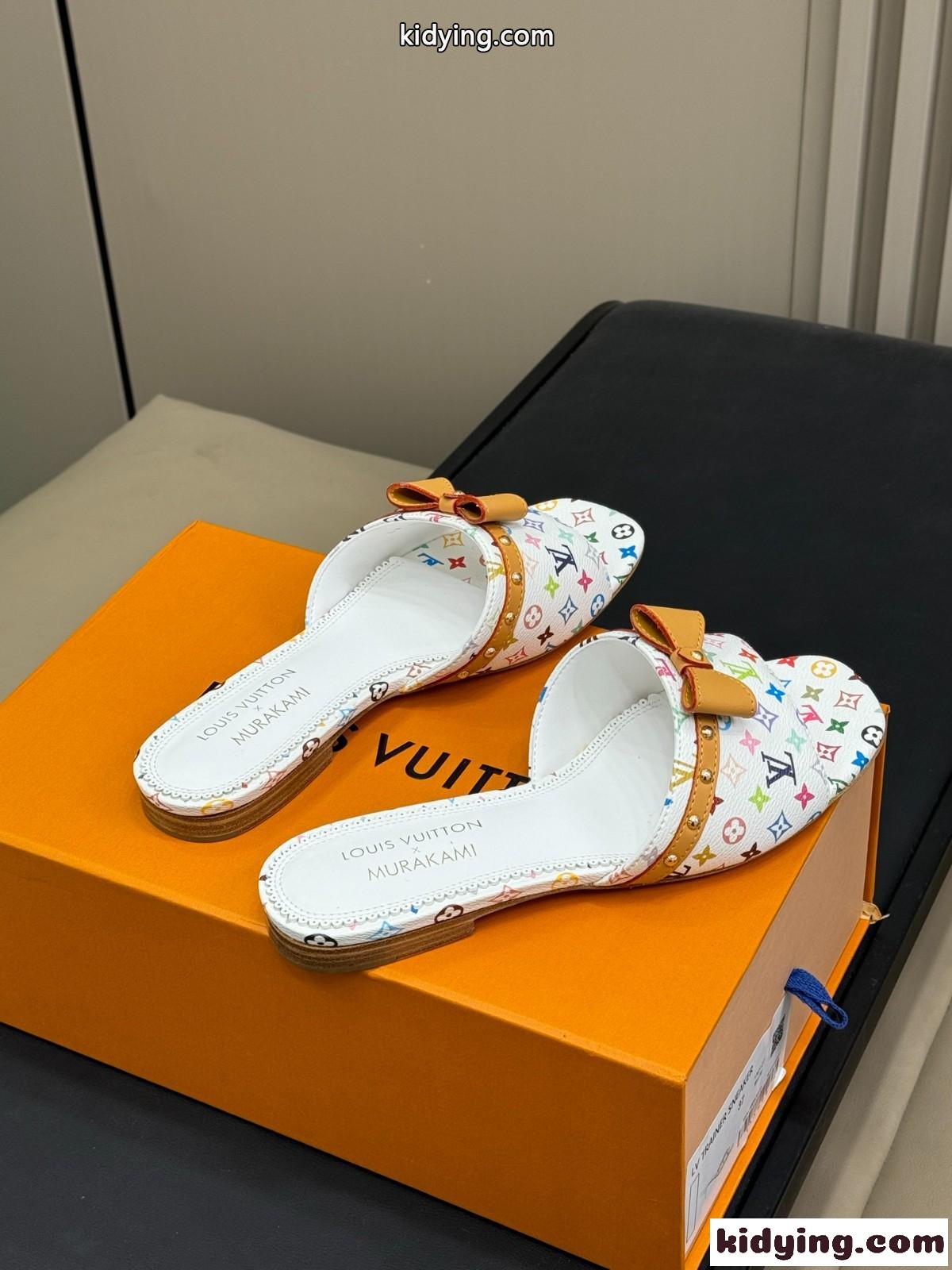 ルイ・ヴィトン × 村上隆 LV × TM 6AM ミュール スーパーコピー ホワイト-1
